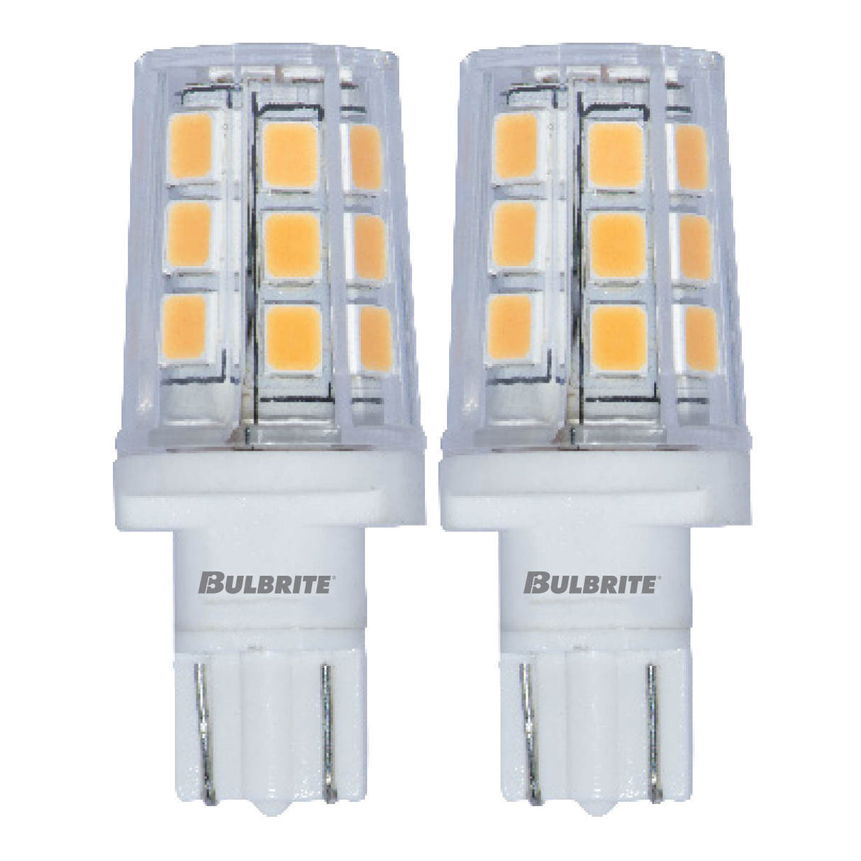 Bulbrite 861518 Bulbrite LED Mini T3 Non-Dimmable Wedge Base Light Bulb 20 Watt Equivalent 3000K, Clear 2-Pack