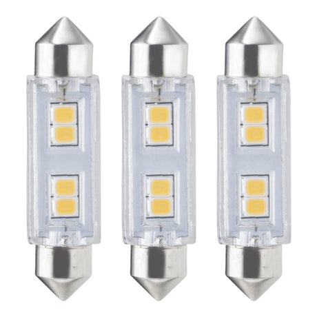 Bulbrite 861533 Bulbrite LED Mini T3 Non-Dimmable Festoon Base 12V Light Bulb 20 Watt Equivalent 2700K, Clear 3-Pack