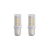 Bulbrite 861541 Bulbrite 4.5 Watt T5 Mini LED Light Bulb, Line Voltage Dimmable Double-Contact Bayonet Base (BA15D) Warm White Light Bulb (Pack of 2)
