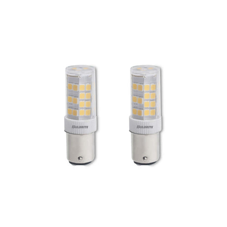 Bulbrite 861541 Bulbrite 4.5 Watt T5 Mini LED Light Bulb, Line Voltage Dimmable Double-Contact Bayonet Base (BA15D) Warm White Light Bulb (Pack of 2)