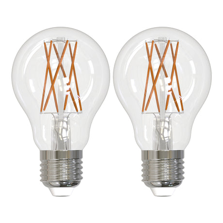 Bulbrite 861579 9W LED A19 Light Bulb 3000K Dimmable E26 1100 Lumens 120V 2PK