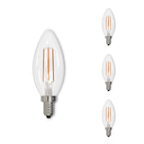 Bulbrite 861585 5W LED B11 Light Bulb 3000K Dimmable E12 500 Lumens 120V 4PK