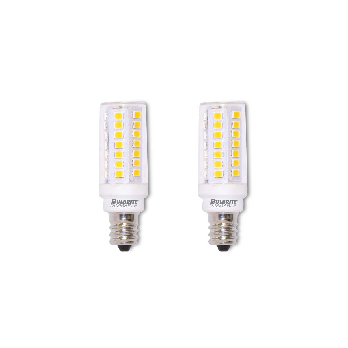 Bulbrite 861602 5W LED T6 Light Bulb 2700K Dimmable E12 550 Lumens 120V 2PK