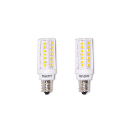 Bulbrite 861602 5W LED T6 Light Bulb 2700K Dimmable E12 550 Lumens 120V 2PK