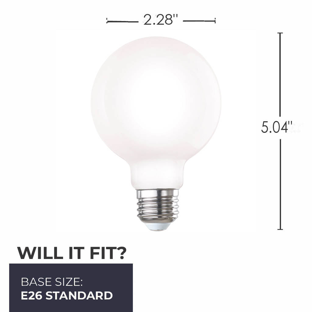 Bulbrite 861626 7W LED G25 2700K FILAMENT MILKY E26 DIM-8PK