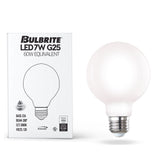 Bulbrite 862990 LED Filament 7.6 Watt Dimmable G25 Light Bulb with Milky Finish and Medium Screw 3000K E26 Base - 3000K (Soft White Light) 800 lumens