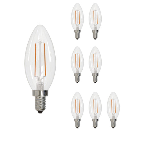 Bulbrite 861629 4.1W LED B11 4000K FILAMENT E12 DIM-8PK