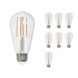 Bulbrite 861630 Bulbrite LED Filament Pack of 8, 7 Watt Dimmable ST18 Light Bulb with Clear Finish and Medium Screw E26 Base - 4000K(Cool White Light), 800 lumens