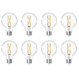 Bulbrite 861631 7W LED G25 Light Bulb 4000K Dimmable E26 800 Lumens 120V 8PK