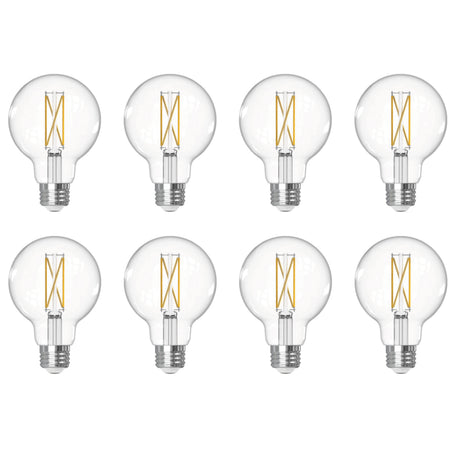Bulbrite 861631 7W LED G25 Light Bulb 4000K Dimmable E26 800 Lumens 120V 8PK