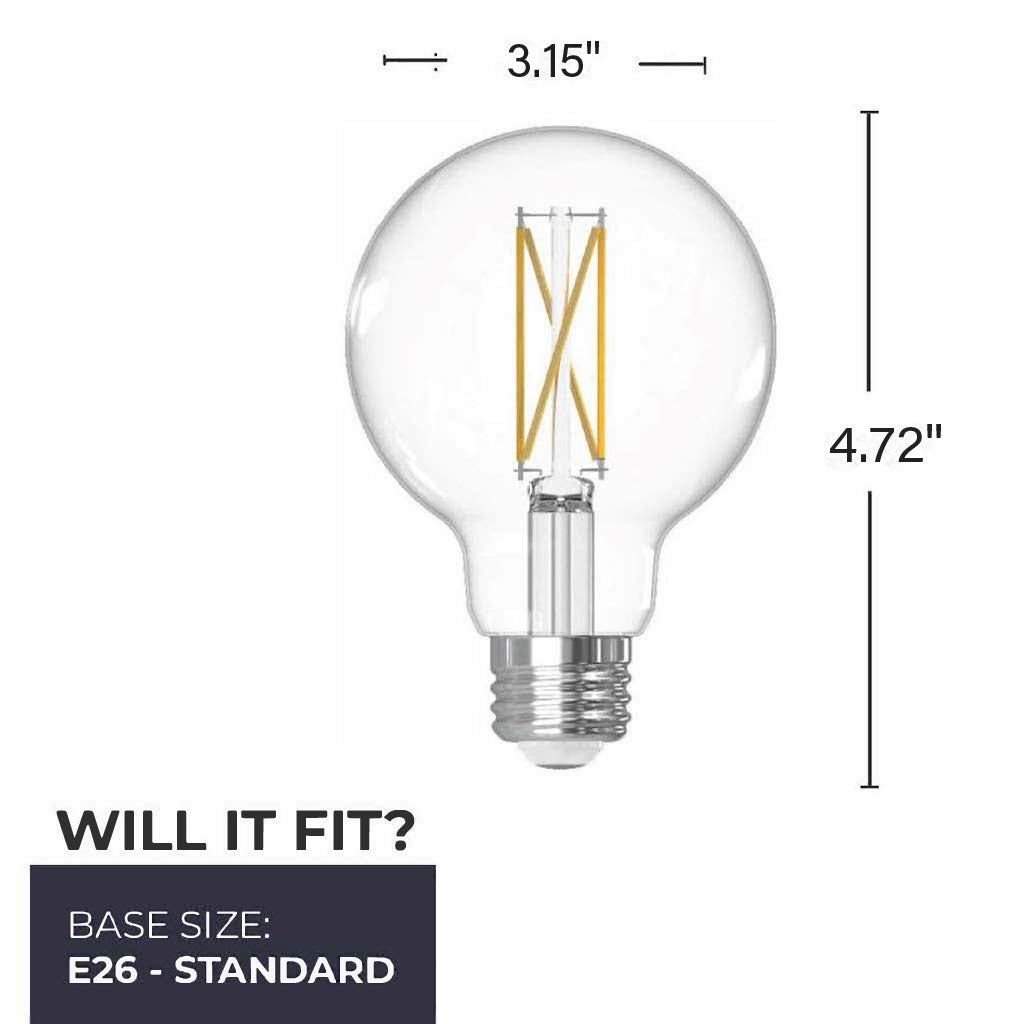 Bulbrite 861631 7W LED G25 Light Bulb 4000K Dimmable E26 800 Lumens 120V 8PK