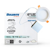 Bulbrite 861669 14W LED 6" Recessed Downlight 2700K Dimmable 1100 Lumens 120V 2PK