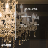 Bulbrite 861687 Bulbrite LED Filament Pack of (4) 5 Watt Dimmable B11 Light Bulb with Clear Glass Finish and Candelabra (E12) Base - 3000K (Soft White Light), 500 Lumens