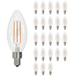 Bulbrite 861731 Bulbrite LED Filament Pack of (24) 4 Watt Dimmable B11 Light Bulb with Clear Glass Finish and Candelabra  (E12) Base - 2700K (Warm White Light), 350 Lumens