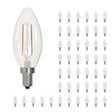 Bulbrite 861733 Bulbrite LED Filament Pack of (48) 4 Watt Dimmable B11 Light Bulb with Clear Glass Finish and Candelabra  (E12) Base - 2700K (Warm White Light), 350 Lumens