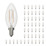Bulbrite 861733 Bulbrite LED Filament Pack of (48) 4 Watt Dimmable B11 Light Bulb with Clear Glass Finish and Candelabra  (E12) Base - 2700K (Warm White Light), 350 Lumens