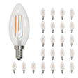 Bulbrite 861745 Bulbrite LED Filament Pack of (24) 5 Watt Dimmable B11 Light Bulb with Clear Glass Finish and Candelabra  (E12) Base - 2700K (Warm White Light), 500 Lumens