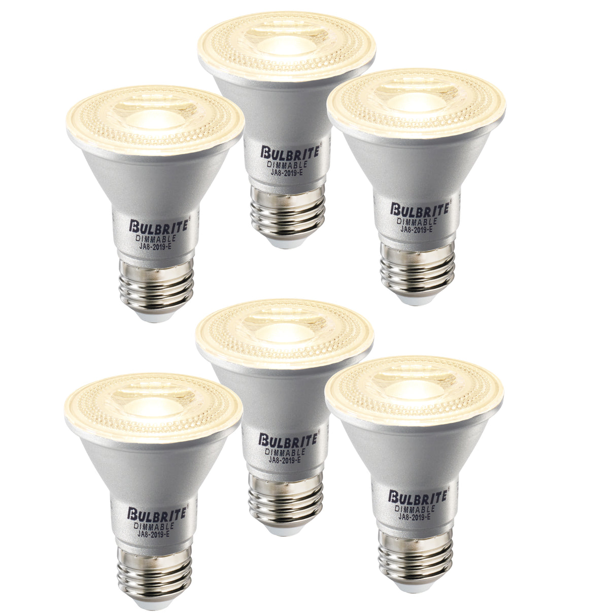 Bulbrite 861756 6.5W LED PAR20 Light Bulb 2700K Dimmable E26 488 Lumens 120V 6PK