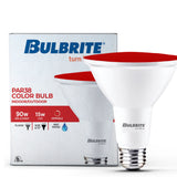 Bulbrite 861906 90-Watt Equivalent, Red Color PAR38 Weatherproof Outdoor E26 Medium Base Flood LED Light Bulb