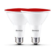 Bulbrite 861906 90-Watt Equivalent, Red Color PAR38 Weatherproof Outdoor E26 Medium Base Flood LED Light Bulb