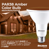 Bulbrite 861907 90-Watt Equivalent, Amber Color PAR38 Weatherproof Outdoor E26 Medium Base Flood LED Light Bulb