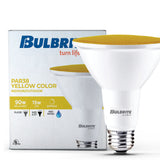 Bulbrite 861908 90-Watt Equivalent, Yellow Color PAR38 Weatherproof Outdoor E26 Medium Base Flood LED Light Bulb
