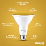 Bulbrite 861908 90-Watt Equivalent, Yellow Color PAR38 Weatherproof Outdoor E26 Medium Base Flood LED Light Bulb