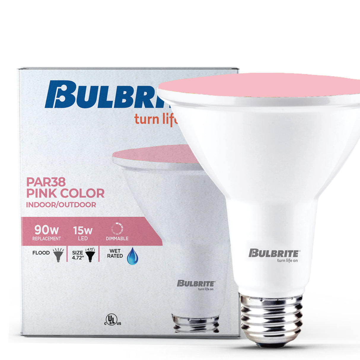 Bulbrite 861910 90-Watt Equivalent, Pink Color PAR38 Weatherproof Outdoor E26 Medium Base Flood LED Light Bulb