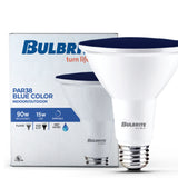 Bulbrite 861911 90-Watt Equivalent, Blue Color PAR38 Weatherproof Outdoor E26 Medium Base Flood LED Light Bulb