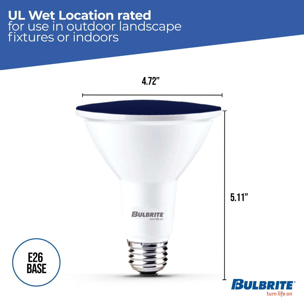 Bulbrite 861911 90-Watt Equivalent, Blue Color PAR38 Weatherproof Outdoor E26 Medium Base Flood LED Light Bulb