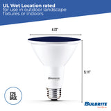 Bulbrite 861911 90-Watt Equivalent, Blue Color PAR38 Weatherproof Outdoor E26 Medium Base Flood LED Light Bulb