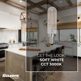 Bulbrite 862923 Bulbrite LED 2.5 Watt Dimmable T6 Light Bulb with a Clear Finish and a Candelabra Screw E12 - 3000K (Soft White Light) 250 lumens