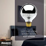 Bulbrite 861931 40W Incandescent G25 Light Bulb 2700K Dimmable E26 280 Lumens 120V 6PK