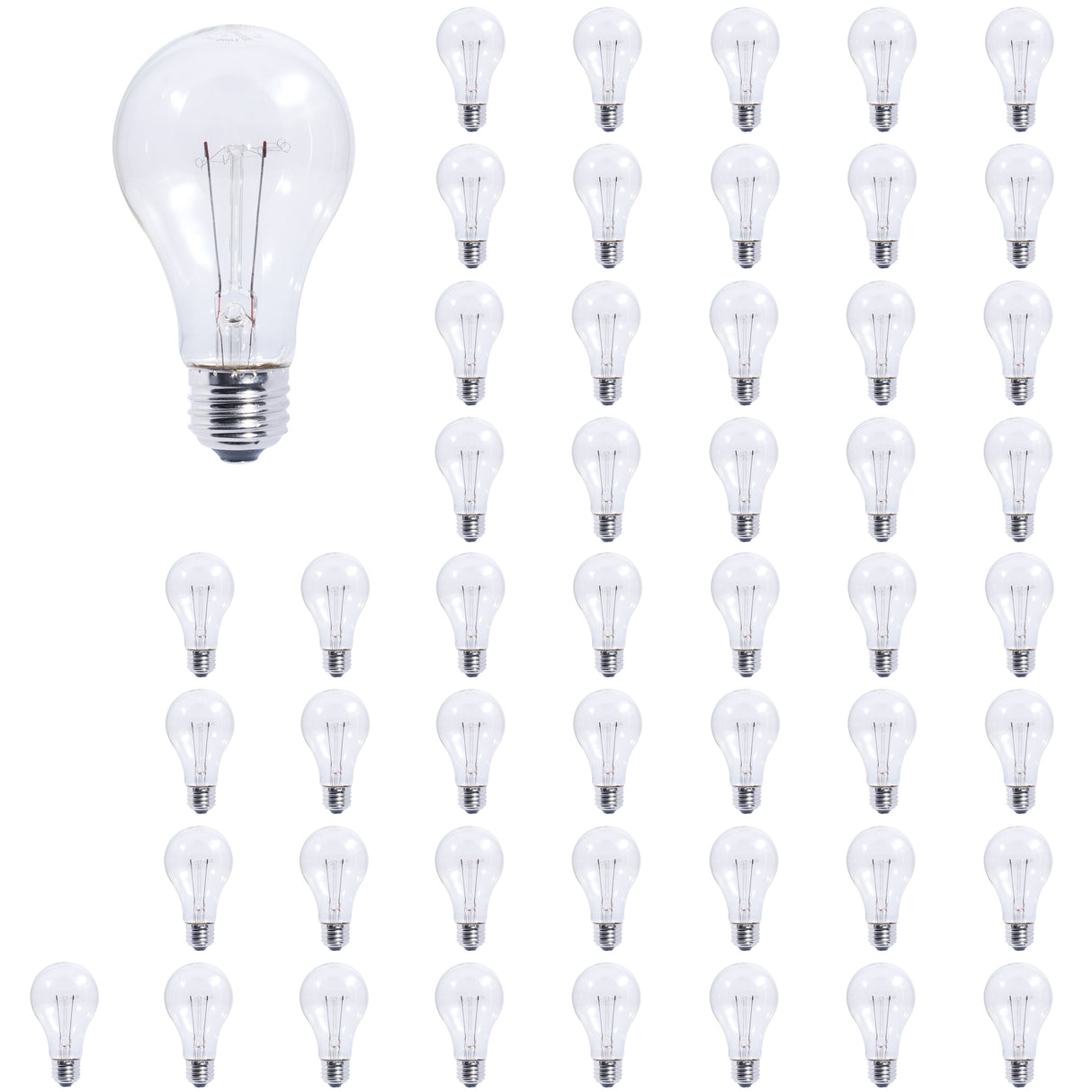 Bulbrite 861944 25W Incandescent A19 Light Bulb 2700K Dimmable E26 110 Lumens 130V 50PK