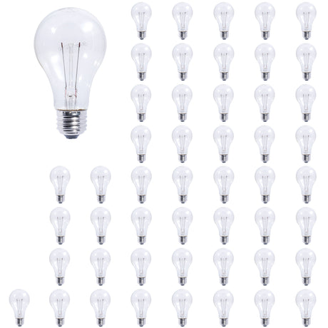 Bulbrite 861944 25W Incandescent A19 Light Bulb 2700K Dimmable E26 110 Lumens 130V 50PK