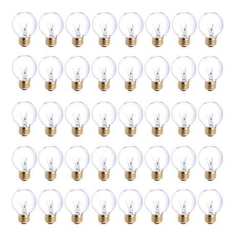 Bulbrite 861956 25W Incandescent G16.5 Light Bulb 2700K Dimmable E26 220 Lumens 125V 40PK