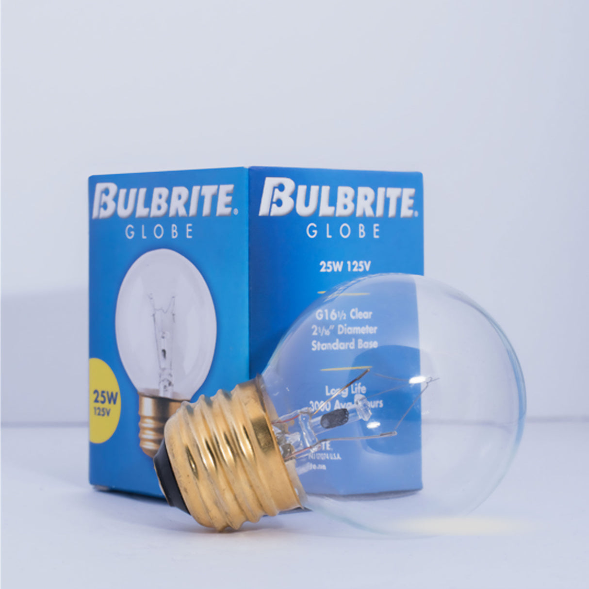 Bulbrite 861956 25W Incandescent G16.5 Light Bulb 2700K Dimmable E26 220 Lumens 125V 40PK