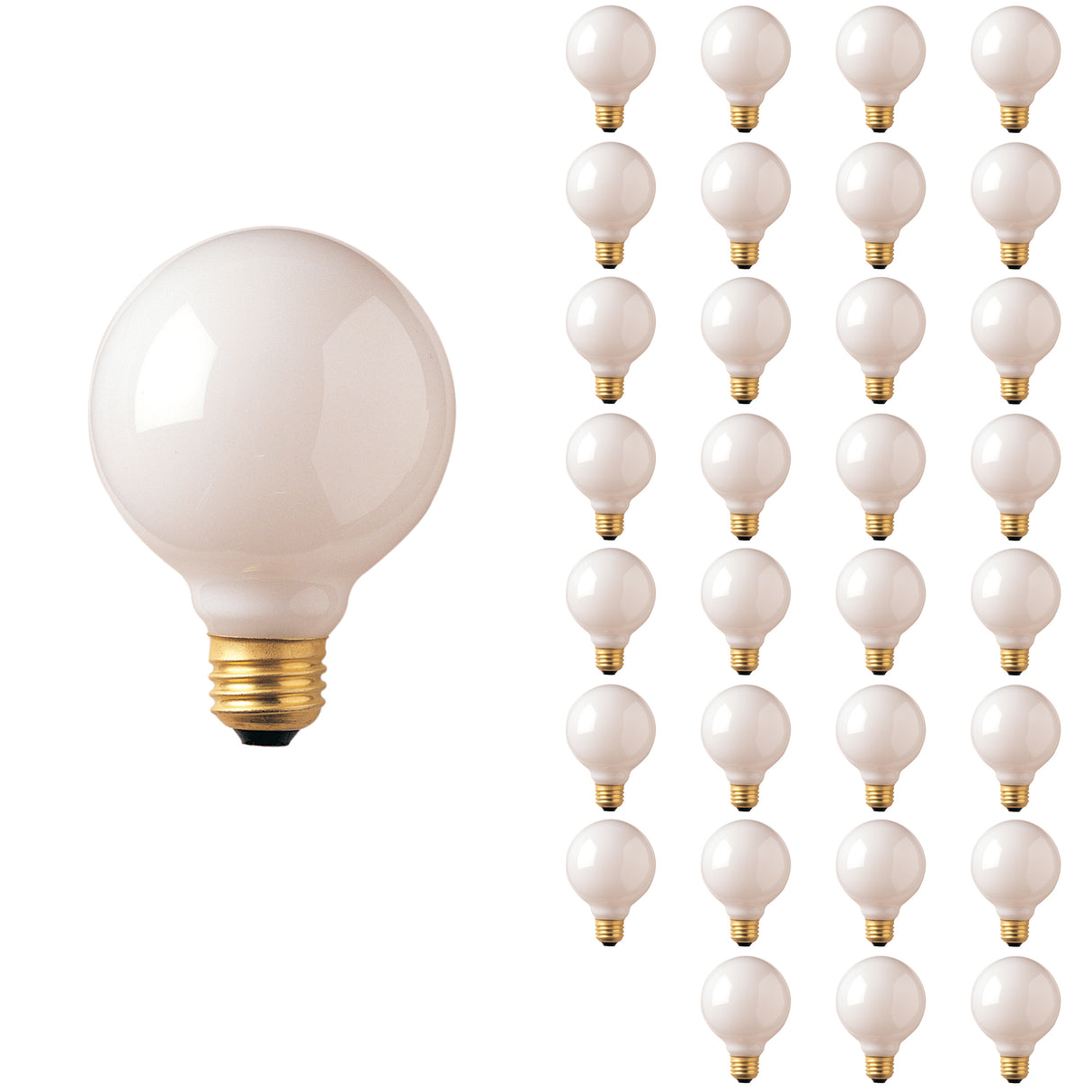 Bulbrite 861957 25W Incandescent G25 Light Bulb 2700K Dimmable E26 130 Lumens 120V 24PK