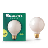 Bulbrite 861957 25W Incandescent G25 Light Bulb 2700K Dimmable E26 130 Lumens 120V 24PK