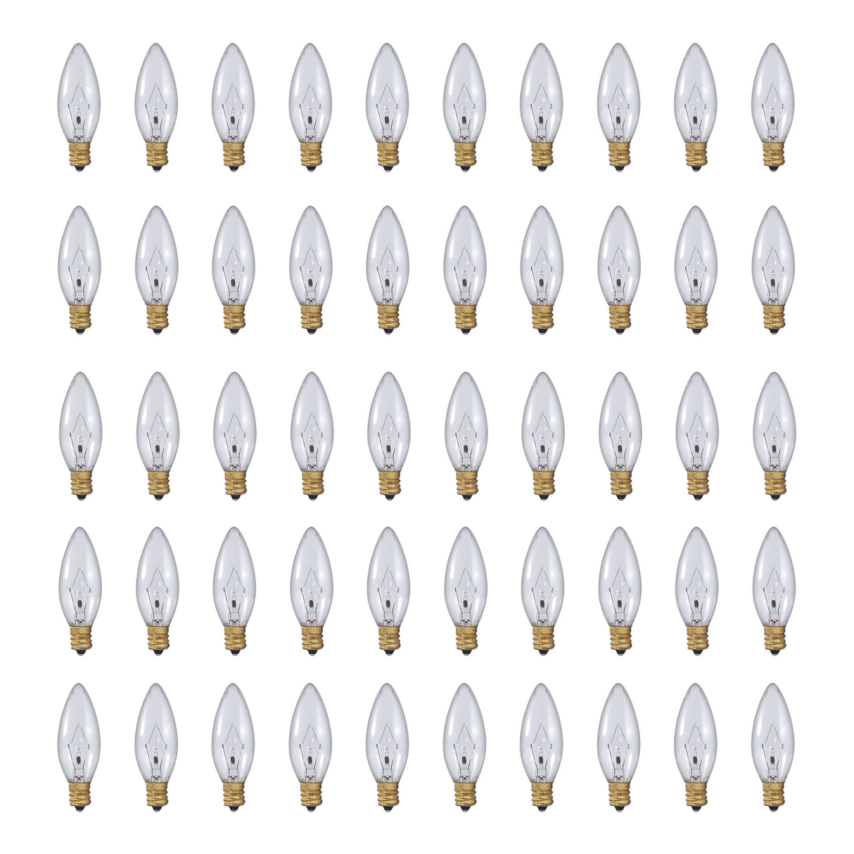 Bulbrite 861959 5W Incandescent B8 Light Bulb 2700K Dimmable E12 25 Lumens 130V 50PK