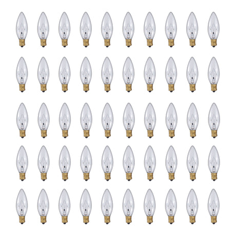 Bulbrite 861959 5W Incandescent B8 Light Bulb 2700K Dimmable E12 25 Lumens 130V 50PK