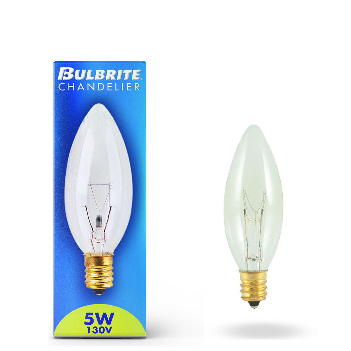Bulbrite 861959 5W Incandescent B8 Light Bulb 2700K Dimmable E12 25 Lumens 130V 50PK