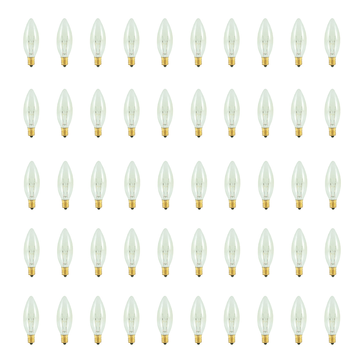 Bulbrite 861960 15W Incandescent B8 Light Bulb 2700K Dimmable E12 75 Lumens 130V 50PK