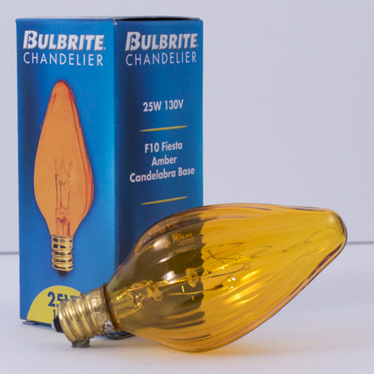 Bulbrite 861972 25W Incandescent F15 Light Bulb Amber Dimmable E26 130V 25PK