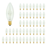 Bulbrite 861984 15W Incandescent B8 Light Bulb 2700K Dimmable E12 105 Lumens 120V 50PK