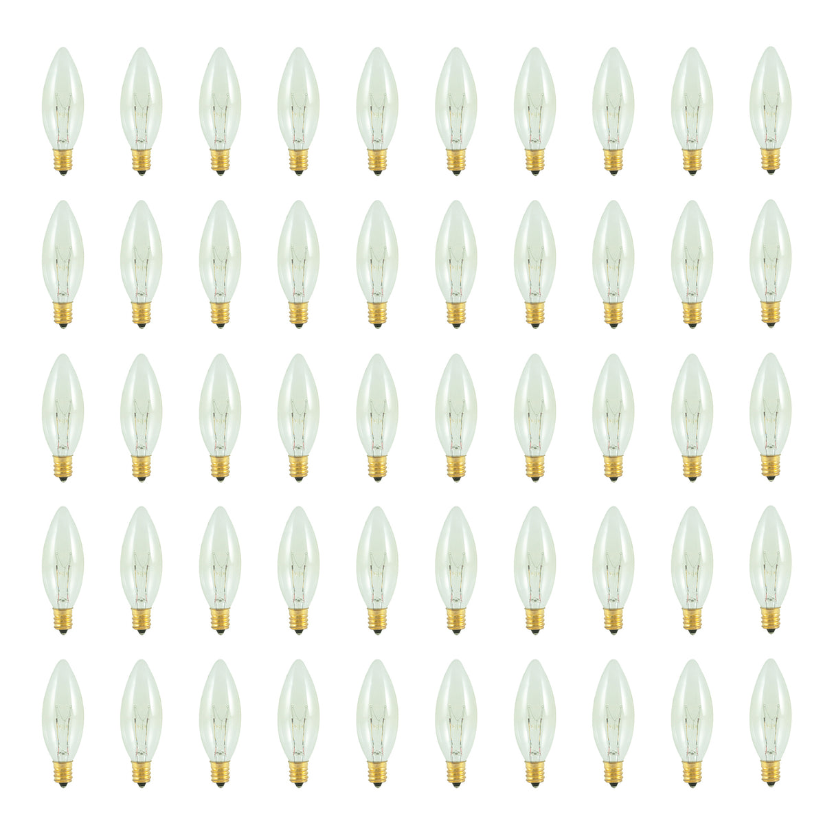 Bulbrite 861985 25W Incandescent B8 Light Bulb 2700K Dimmable E12 220 Lumens 120V 50PK