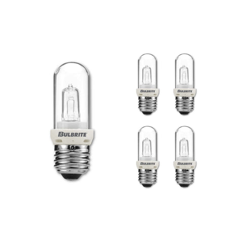 Bulbrite 861995 150W Halogen T8 Light Bulb 2900K Dimmable E26 2200 Lumens 120V 5PK