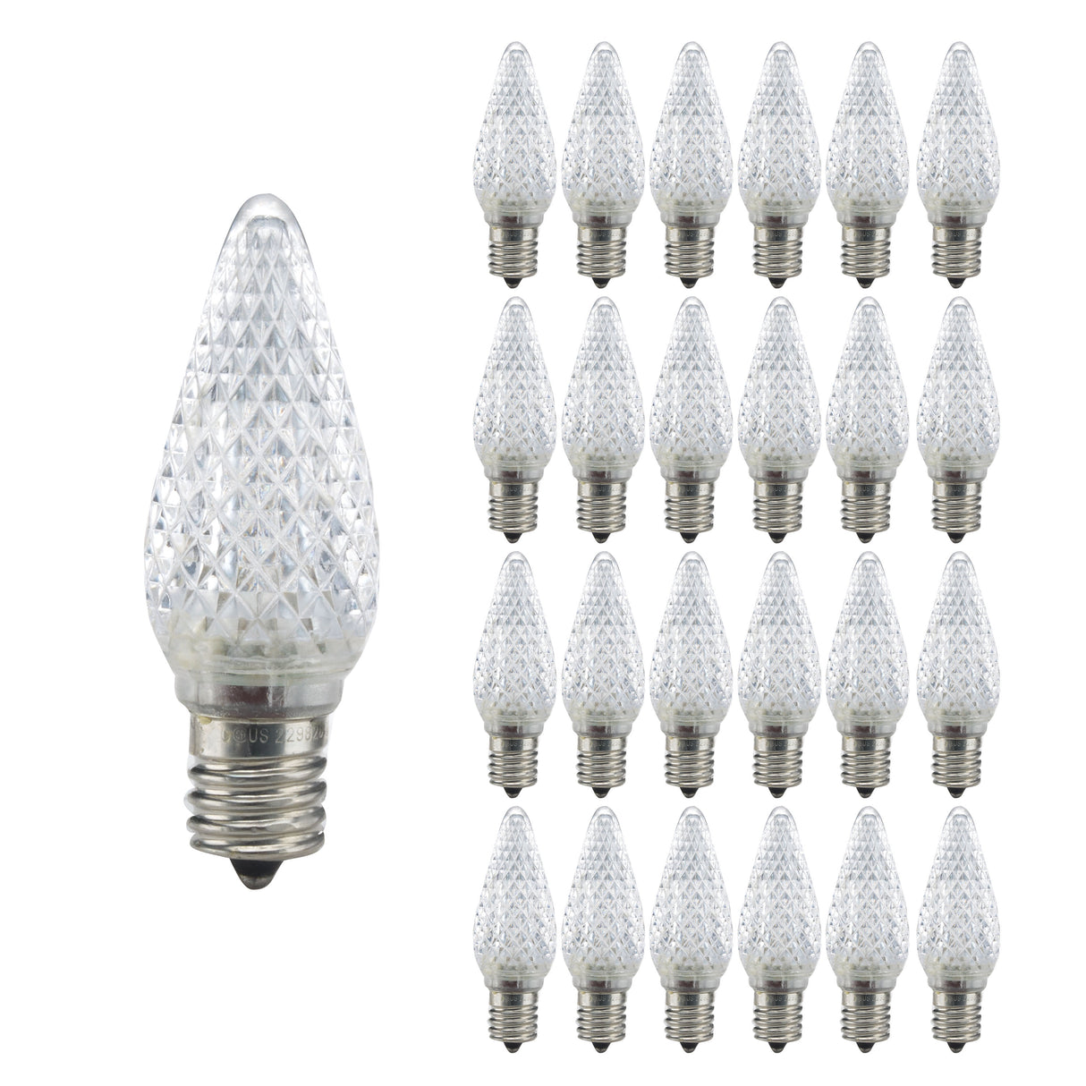 Bulbrite 862030 Bulbrite Pack of (25) 0.6 Watt Clear C9 LED Light Bulbs Intermediate (E17) Base, 2700K Warm White Light
