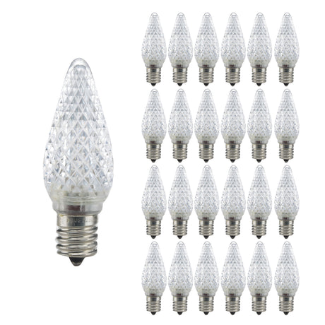 Bulbrite 862030 Bulbrite Pack of (25) 0.6 Watt Clear C9 LED Light Bulbs Intermediate (E17) Base, 2700K Warm White Light