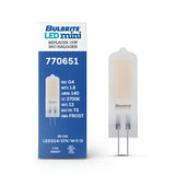 Bulbrite 862039 Bulbrite LED Filament Pack of (4) 1.8 Watt Dimmable T5 Light Bulb with Frost Glass Finish and (G4) Base - 2700K (Warm White Light), 140 Lumens